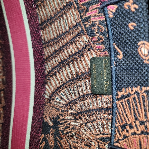Dior Book Tote Canvas Embroidered Animals Tiger  Deep Blue Fuchsia Large Size - Picture 10 of 17